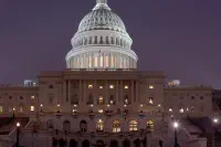 The U.S. Capitol at night