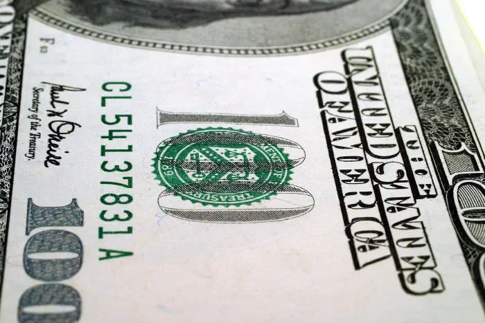 A U.S. hundred-dollar bill
