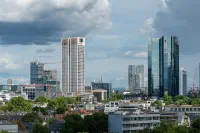 Frankfurt's banking district, including the Opernturm