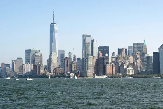 The Manhattan skyline from Upper New York Bay