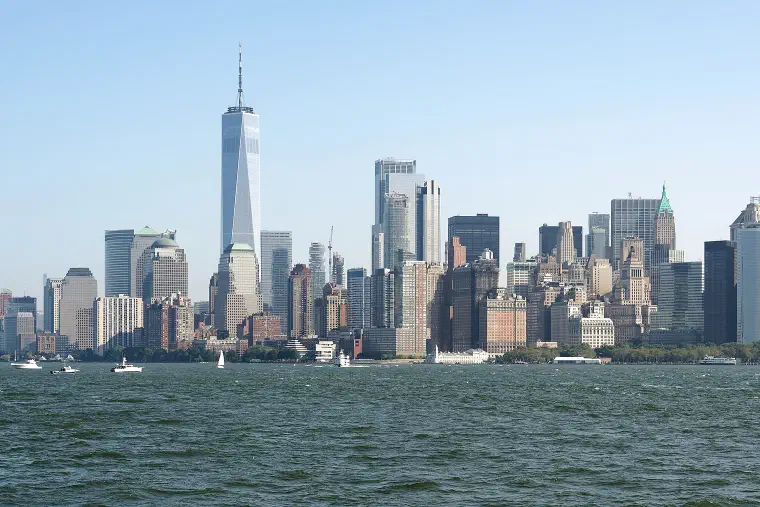 The Manhattan skyline from Upper New York Bay
