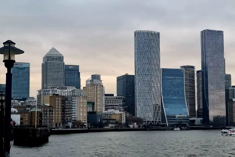 The Canary Wharf financial district, London