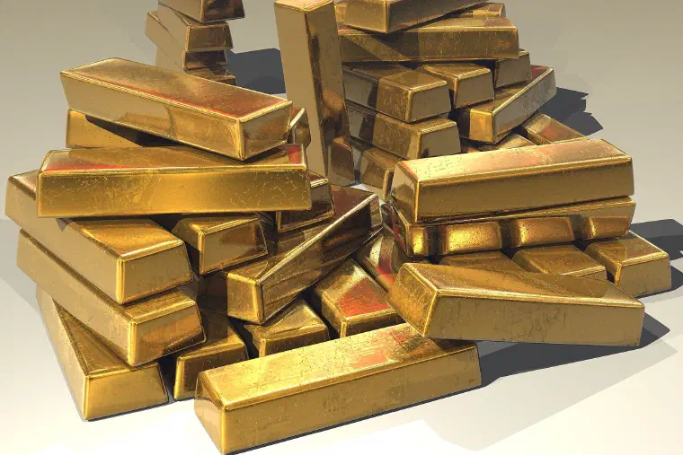 Stacked gold bars