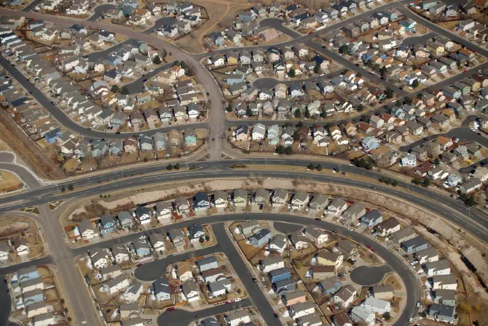 Suburban development in Colorado Springs, Colorado
