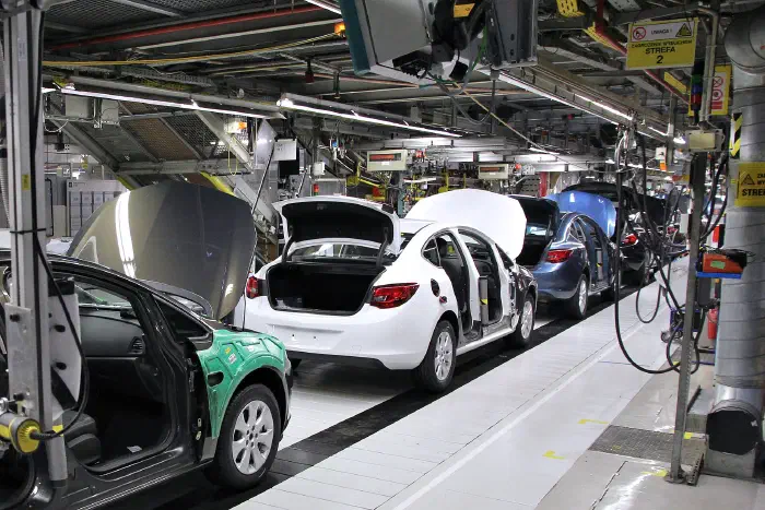 A car production line in Gliwice, Poland