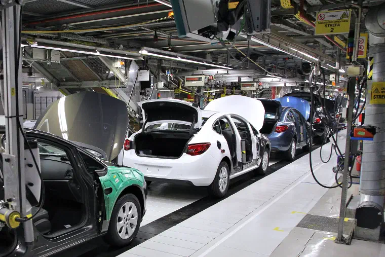 A car production line in Gliwice, Poland