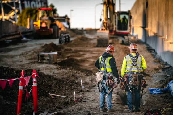 Workers on a construction site