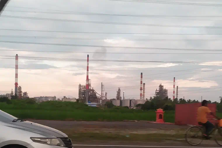 An oil refinery near Port Dickson, Malaysia