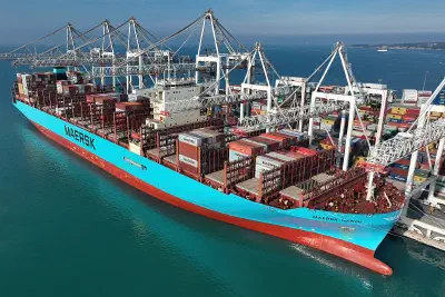 The container ship Maersk Hanoi at the Port of Koper, Slovenia