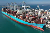 The container ship Maersk Hanoi at the Port of Koper, Slovenia