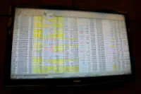 Market data screens at the Frankfurt Stock Exchange