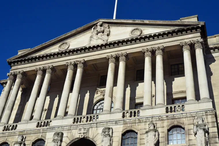 The façade of the Bank of England on Threadneedle Street